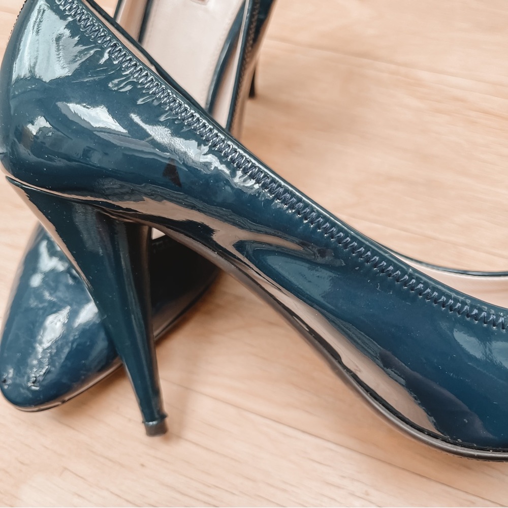 PRADA Women's Blue Leather Patent Almond Toe Stiletto Court Shoes EU38.5 - Picture 5 of 7